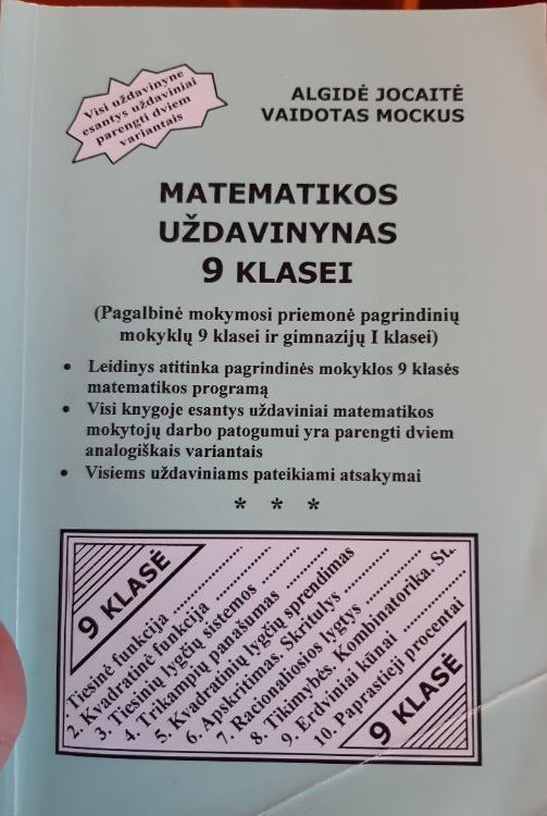 Matematikos uždavinynas 9 klasei