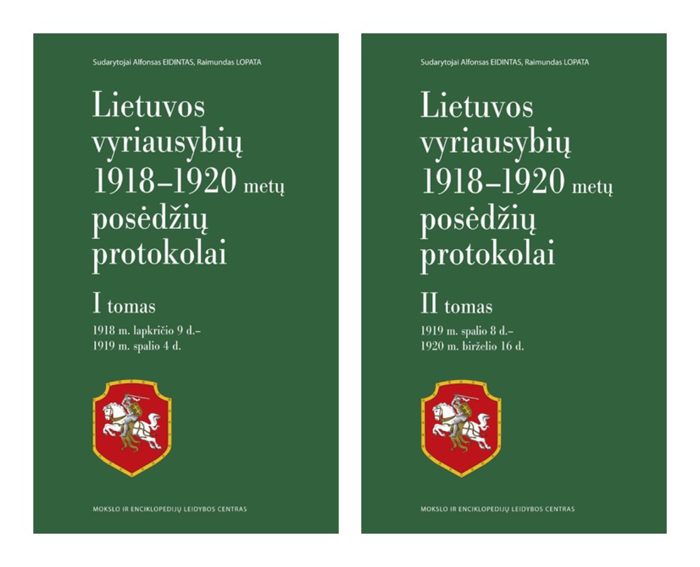 Lietuvos vyriausybės 1918–1920 metų posėdžių protokolai (2 tomai)