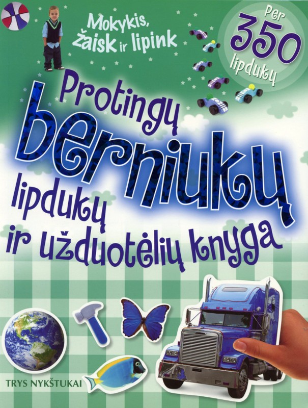 Protingų berniukų lipdukų ir užduotėlių knyga