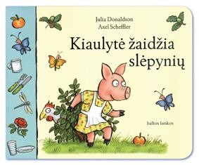 Kiaulytė žaidžia slėpynių