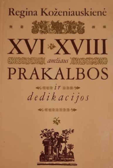 XVI–XVIII a. prakalbos ir dedikacijos