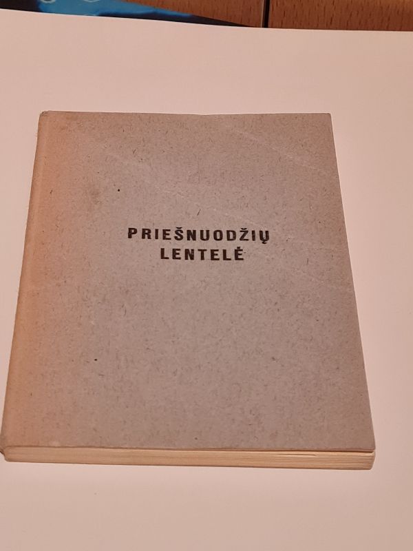 Priešnuodžių lentelė