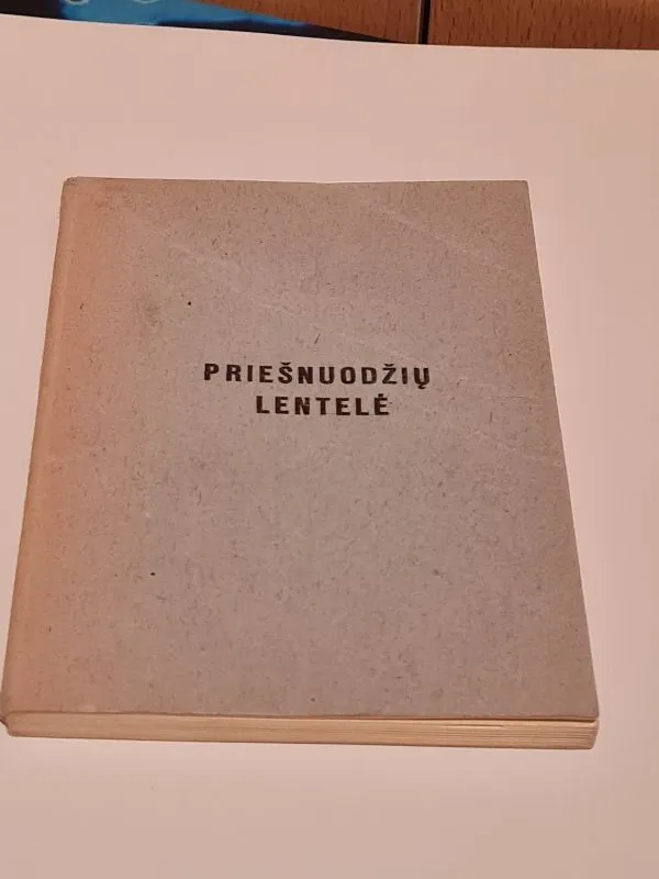 Priešnuodžių lentelė