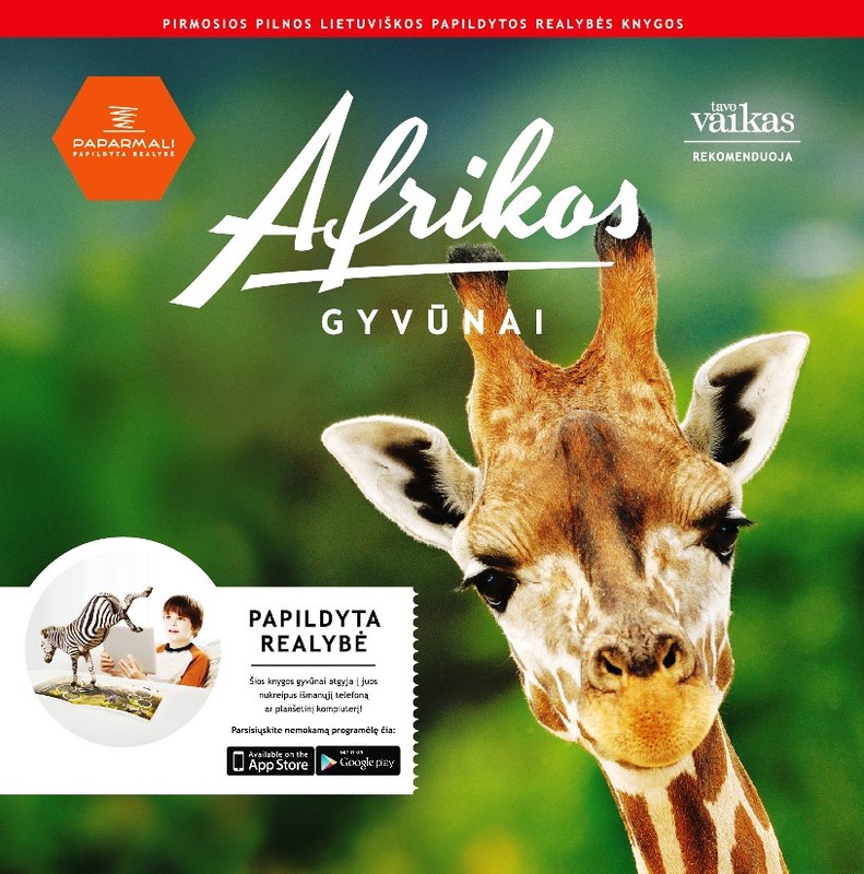Afrikos gyvūnai. Papildytos realybės knyga