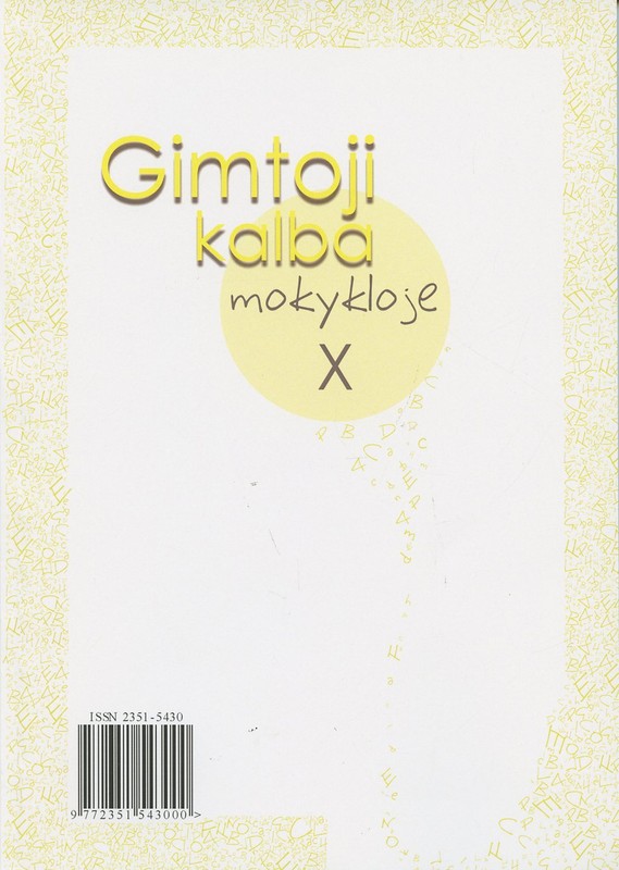 Gimtoji kalba mokykloje, X dalis