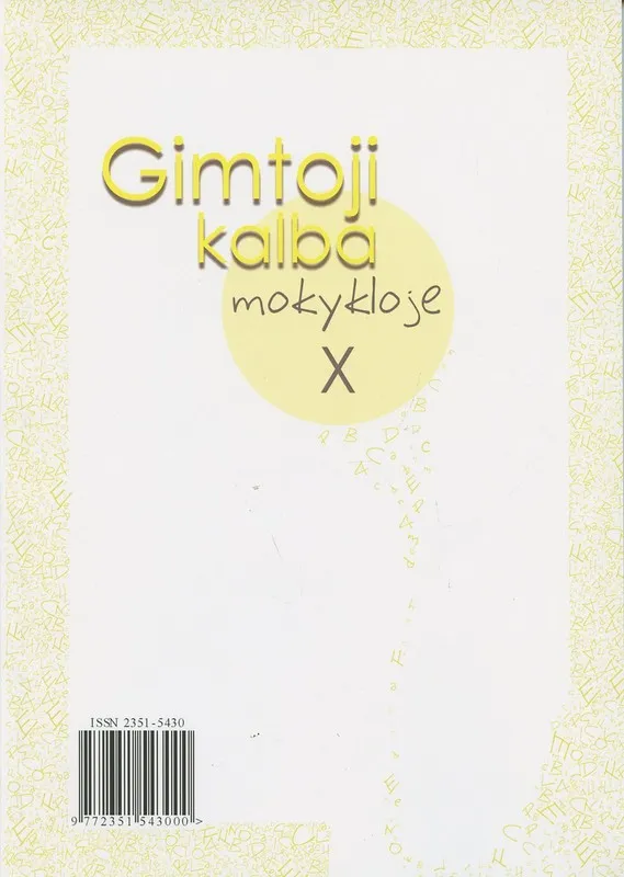Gimtoji kalba mokykloje, X dalis