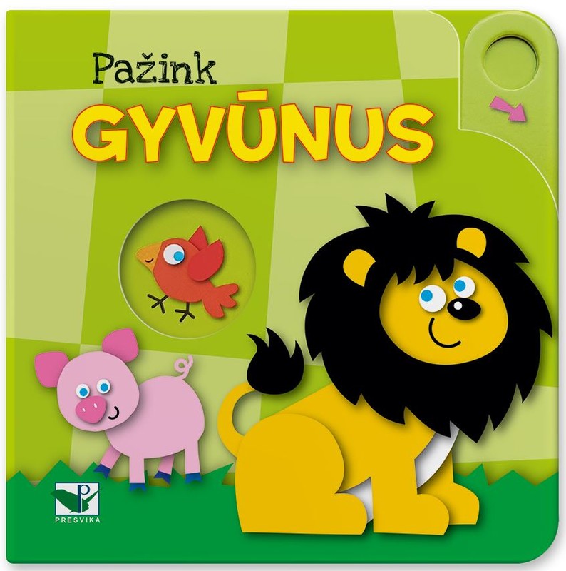 Pažink gyvūnus. Knygelė su judančiais elementais