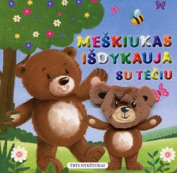 Meškiukas išdykauja su tėčiu