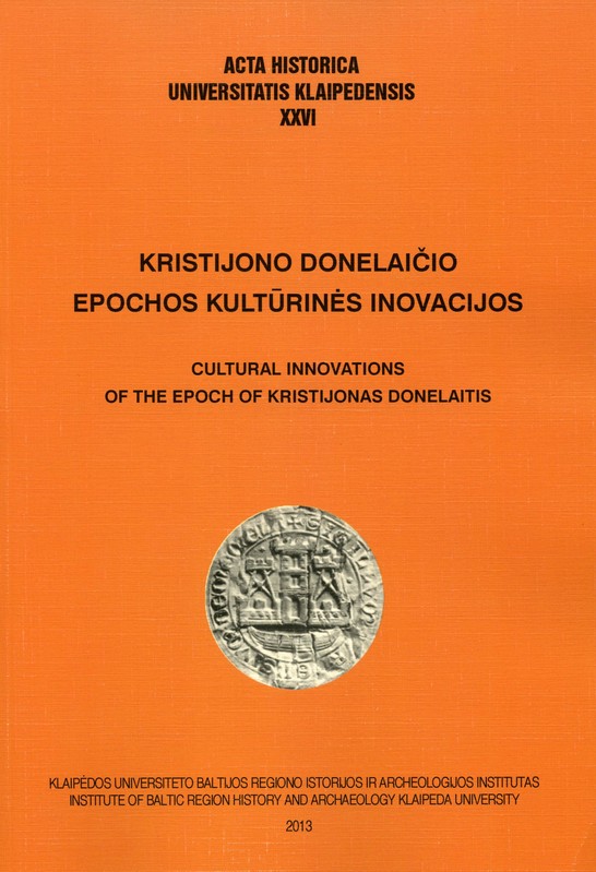 Kristijono Donelaičio epochos kultūrinės inovacijos