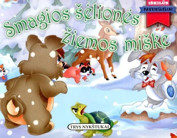 Smagios šėlionės žiemos miške. Iškilūs paveikslėliai