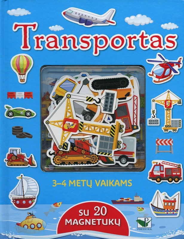 Transportas 3–4 metų vaikams su 20 magnetukų