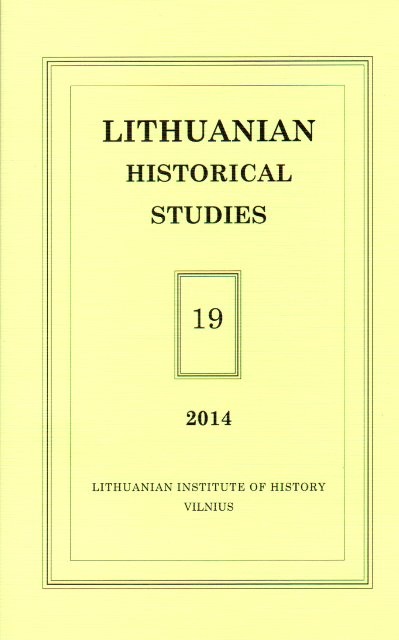 Lithuanian Historical Studies Vol. 19