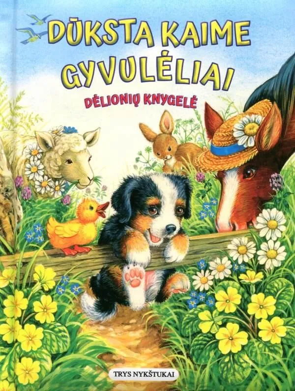 Dūksta kaime gyvulėliai. Dėlionių knygelė