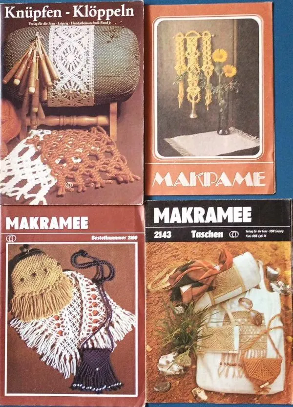 4vnt. žurnaliukai su makrame pynimo schemomis.