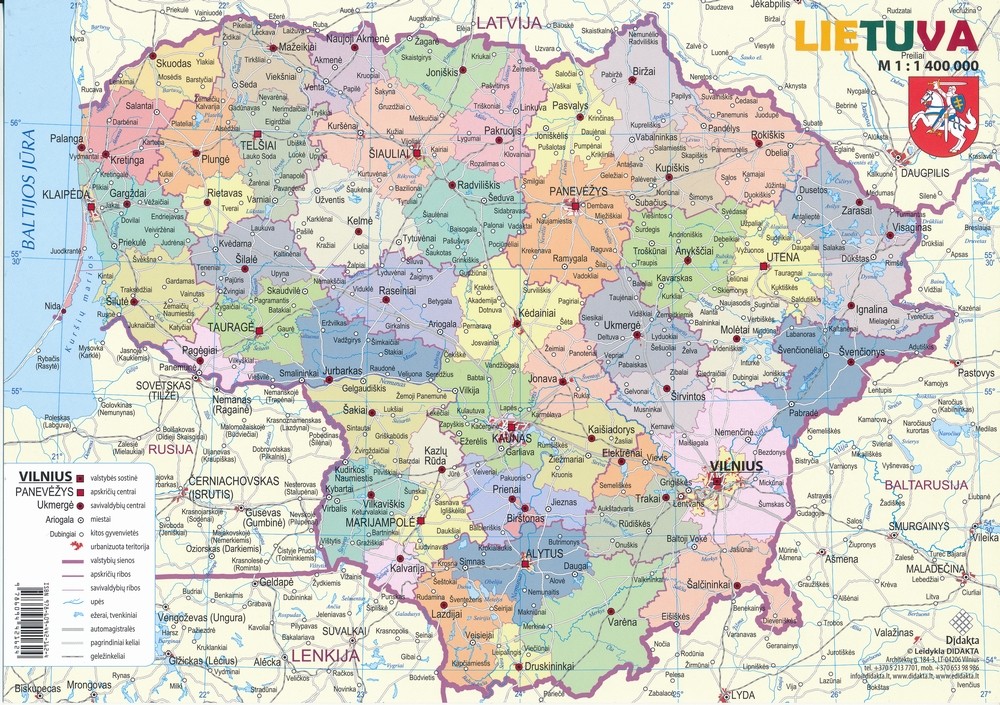Lietuvos žemėlapis (A4)