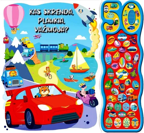 "Kas skrenda, plaukia, važiuoja? Su 50 garsų", 12+ mėn.