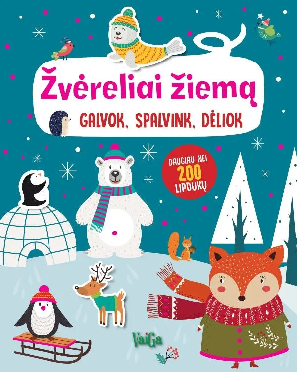 "Žvėreliai žiemą. Galvok, spalvink, dėliok", 3+