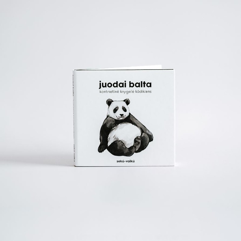 Juodai balta kontrastinė knygelė kūdikiams