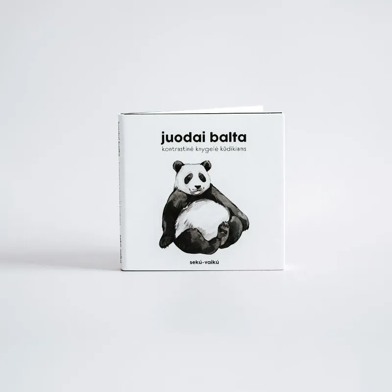 Juodai balta kontrastinė knygelė kūdikiams