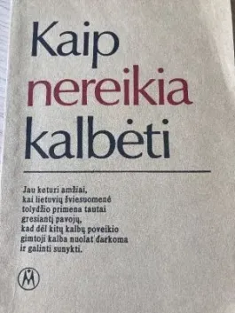 Kaip nereikia kalbėti