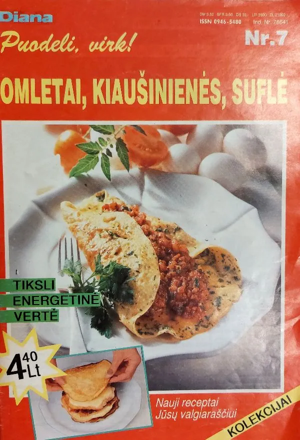 Diana. Puodeli, virk! Omletai, kiaušinienės, suflė 1995/7