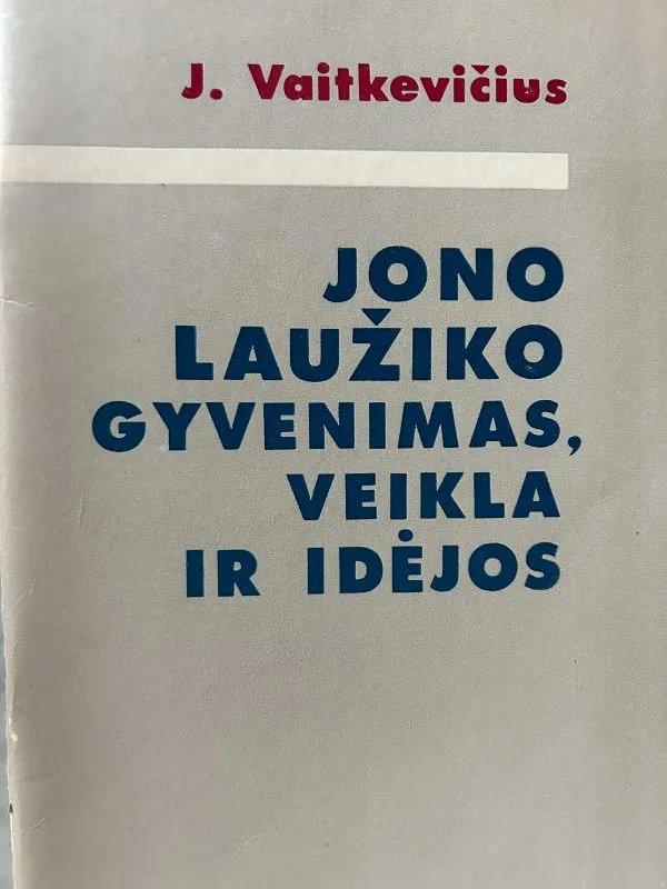 Jono Laužiko gyvenimas, veikla ir idėjos