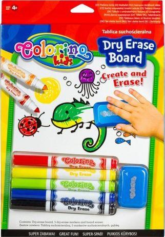 Piešimo lenta su flomasteriais ir kempinėle Colorino Kids, 65795PTR