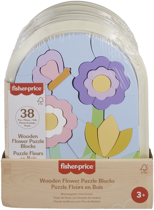 Mattel Fisher - price medinė dėlionė gėlės