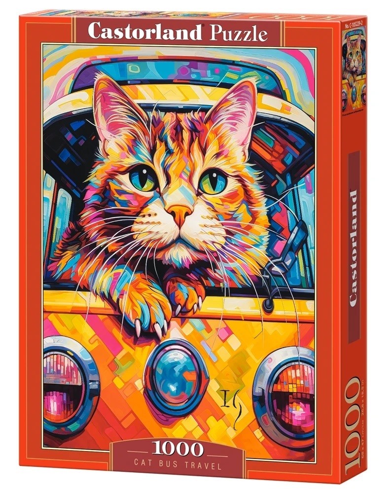 Puzzles 1000 elements Cat Bus Travel