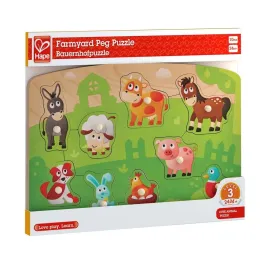 Medinė dėlionė Hape Farmyard Peg E1408A