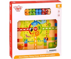 Tooky Toys „Taky“ žaislų žaidimų loginiai žaidimai 2in1 Ludo kinų + nemokami gyvūnai