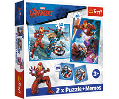 Trefl "Keršytojai" (Avengers) dėlionė-žaidimas 30+ 48+ 24 memo kortelės