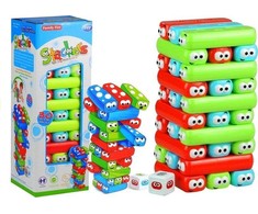 Lean Toys Spalvingas žaidimo bokštas su kirmėlėmis