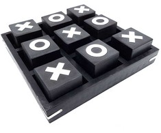 Mirtop Didelis medinis kryžiukų–nuliukų žaidimas 25×25 cm, juoda–balta, elegantiškas