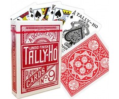Bicycle Tally-Ho Fan Back Žaidimų Kortos (Raudonos)