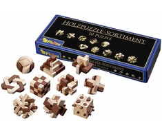 Philos Wooden puzzle assortment, 10 Puzzles