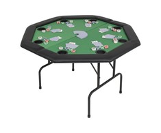 Pokerio stalas, sulankst., 8 žaid., 2d., aštuonkampis, žalias