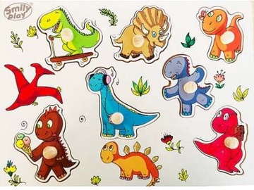 Medinė Smily Play saurs SPW83809, 7 vnt. Dino dėlionė