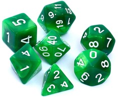 REBEL RPG Dice Set - Two Color - Žalias and Geltona