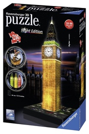 3D dėlionė Big Ben 125883, 17 cm x 17 cm, 216 vnt. Ravensburger dėlionė