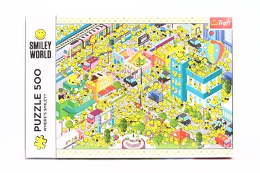 Where is Smiley? 37429, 34 cm x 48 cm, 500 vnt. Trefl dėlionė