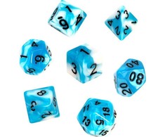 REBEL RPG kauliukų rinkinys - Dviejų spalvų - Mėlyna ir Baltas