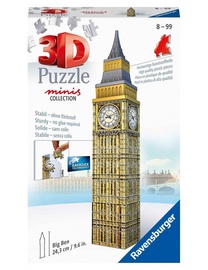 3D dėlionė Big Ben 11246, 6 cm x 6 cm, 54 vnt., ruda/įvairių spalvų Ravensburger dėlionė