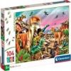 SuperColor Land Of Dinosaurs 25768, 27 cm x 38 cm, 104 vnt. Clementoni dėlionė