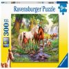 Horses By The Stream 129041, 36 cm x 49 cm, 300 vnt. Ravensburger dėlionė