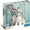 Cat & Bunny 35539, 49 cm x 36 cm, 500 vnt. Clementoni dėlionė