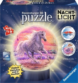 3D dėlionė Night Light Horses A Beach, 13 cm x 13 cm, 72 vnt. Ravensburger dėlionė