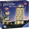 3D dėlionė Tower of Pisa, Night Edition 125159, 18.1 cm x 18.1 cm, 216 vnt. Ravensburger dėlionė