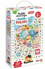 Observation Map of Poland, 48 cm x 68 cm, 117 vnt. CzuCzu dėlionė