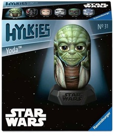 3D dėlionė Hylkies Star Wars Yoda, 7 cm x 7 cm, 56 vnt., žalia Ravensburger dėlionė